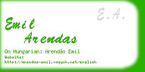 emil arendas business card